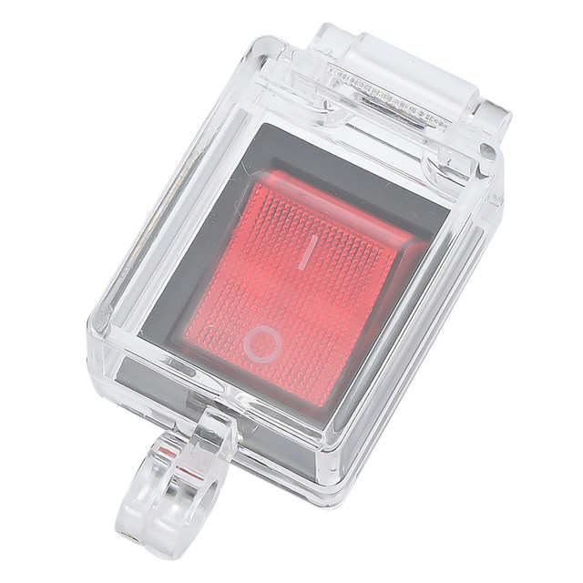 Boat-shaped switch protective cover, transparent button flip-type, padlockable to prevent misoperation, with double-sided tape