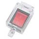 Boat-shaped switch protective cover, transparent button flip-type, padlockable to prevent misoperation, with double-sided tape