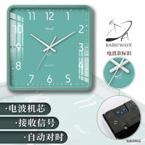 Square airwaves clock hanging clock Living room Home Fashion brief Silence Free Punch Calendar Clock Quartz Watch Wall-mounted Wall