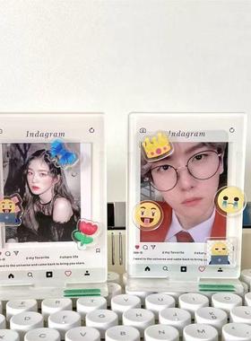 小红书创意亚克力3寸立牌相框diy展示爱豆专辑小卡照片拍立得相框