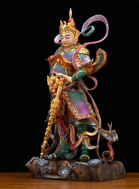 台湾纯铜韦陀菩萨佛像失蜡法