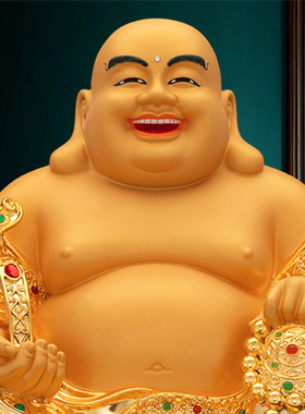 弥勒佛大肚开心笑佛像招财摆件