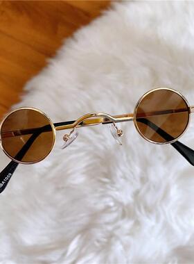 小眼睛眼镜男超小框圆形复古墨镜男女款迷你小圆框太子镜汉奸眼镜