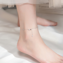 s925 pure silver butterfly foot chain female summer minimalist frescoed sensual web Red Sexy Stream Sufoot ring Little crowdsourced gift