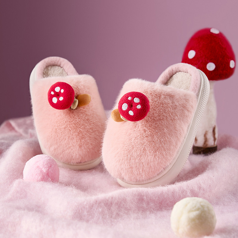 儿童面拖鞋秋冬加绒保暖家居棉拖女童棉拖亲子毛毛拖鞋地板拖软底,淘宝优惠券,粉丝福利购,淘宝优惠卷
