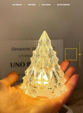 ins风LED冰川小夜灯氛围灯室内发光圣诞节房间装饰浪漫布置小摆件