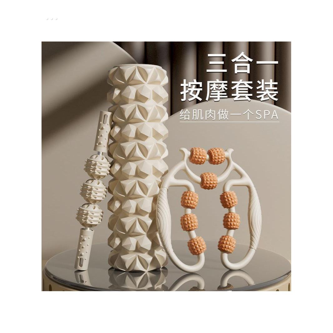 泡沫轴狼牙棒按摩滚轴肌肉放松瘦小腿瑜伽柱健身运动器材辅助工具 - 图1