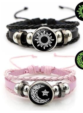 2024二人闺蜜兄弟手链可夜光创意时尚复古手环送男女情侣款礼物