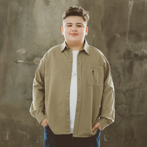 Fat Great Boy Boy Shirt Fall Jacket Loose Big Code Teen Fat Boy Clothing Plus Fat Boy Grow Fat Boy Long Sleeve