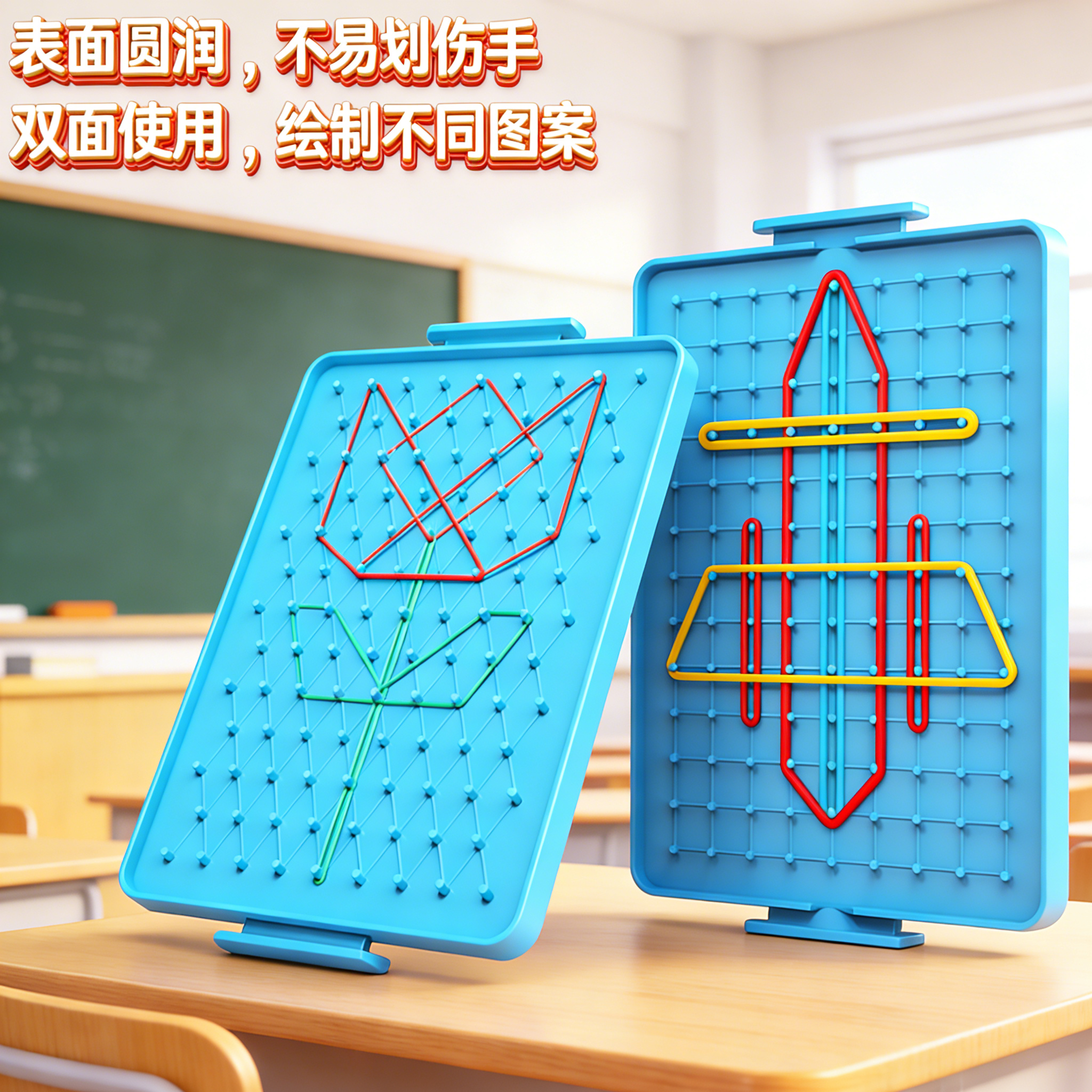 钉子板一年级小学生数学教具几何图形认知七巧板几何片组合儿童益智套装课堂数学启蒙小学生专用形状演示器,淘宝优惠券,粉丝福利购,淘宝优惠卷