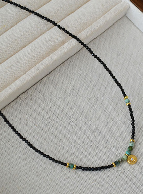 法式小众项链串珠锁骨链女轻奢