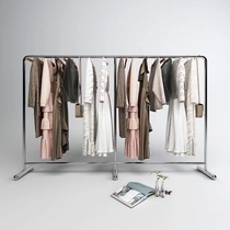 Floor-type Stainless Steel Wire Drawing Hanger Shelving Clothes Shop Clothing Store With Shelving Show Children Clothing Shop