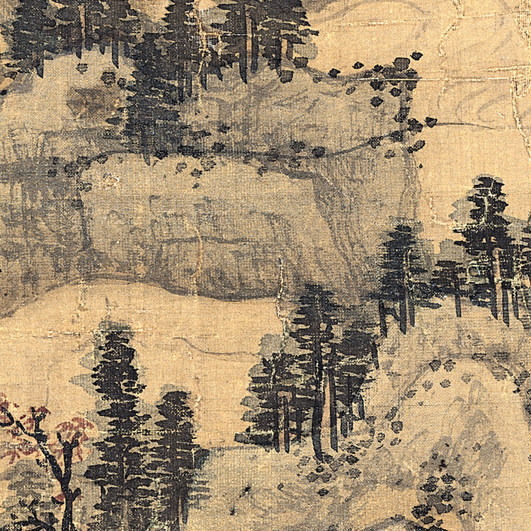 文徵明文征明云壑观泉图高清国画山水临摹彩色画稿明清山水画微喷 - 图3