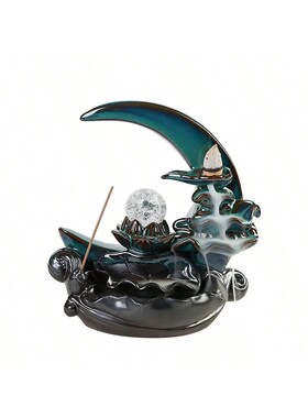 Blue Lotus Pond Moonlight Reflux Incense Burner, Home Indoor