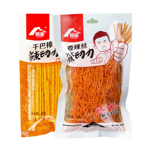 顾湘干巴棒 香辣丝干辣条90后儿时怀旧小辣棒/麻辣细丝爆零食休闲 - 图3