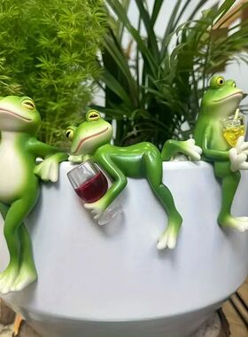 Miniature Frog Figurines Plant Decorations for Pots, Funny F