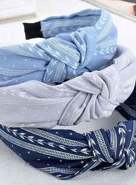 1PC Elegant Knotted Leaf Wide Hairband Girls Fabric Headband