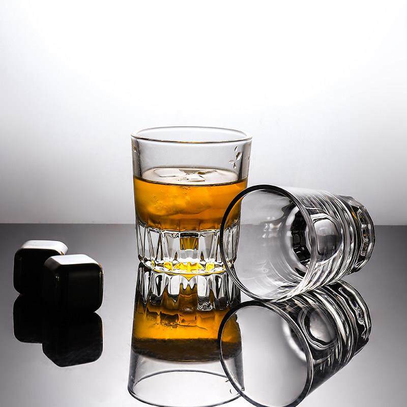 钢化玻璃啤酒杯酒吧专用KTV八角杯加厚底圆形威士忌杯2两杯整箱,淘宝优惠券,粉丝福利购,淘宝优惠卷