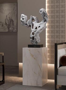 酒店大堂装饰摆件新中式太湖石玄关雕塑售楼处禅意落地抽象艺术品