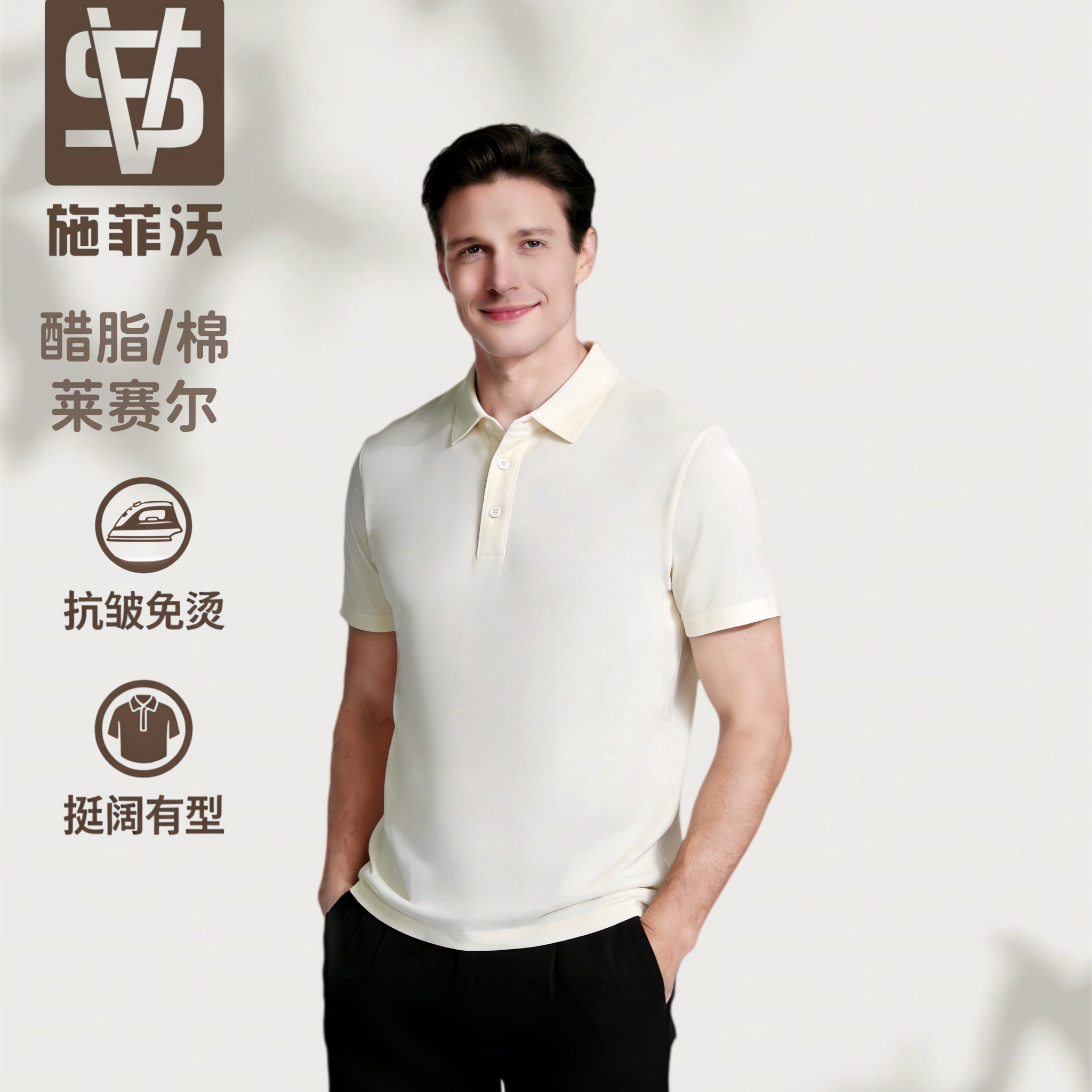 醋酸天丝棉-施菲沃SFV-金标品质高端面料商务休闲夏季男士Polo衫