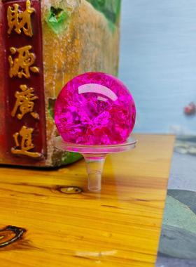 新品风水球假山流水喷泉鱼缸盆景摆件风水轮配件玻璃球水晶球冰裂