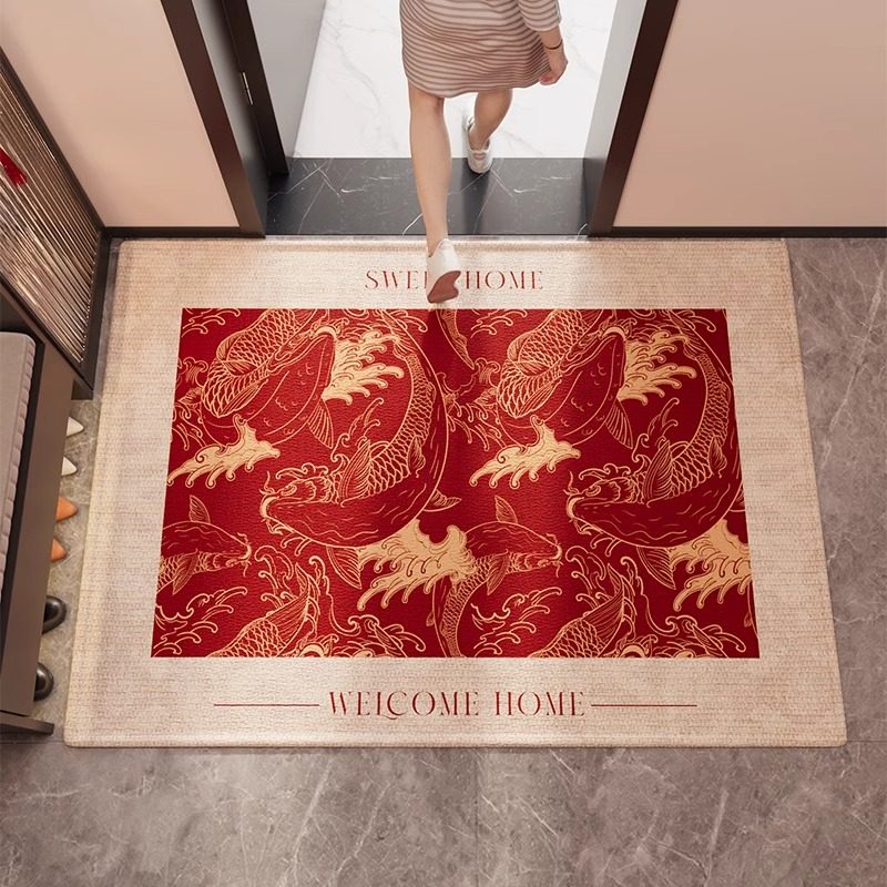 红色喜庆马年入户门地垫2025新款进门口脚垫家用防滑门垫地毯定制,淘宝优惠券,粉丝福利购,淘宝优惠卷