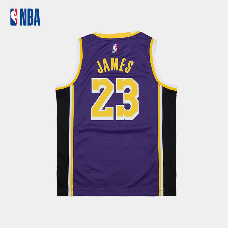 NBA湖人队詹姆斯23号青少年大童乔丹客场版童装篮球服_虎窝淘