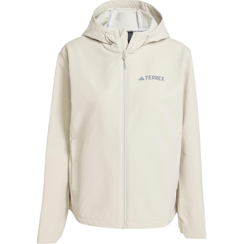 Adidas/阿迪达斯正品2025女士拉链户外保暖宽松软壳外套JV6235 - 图3