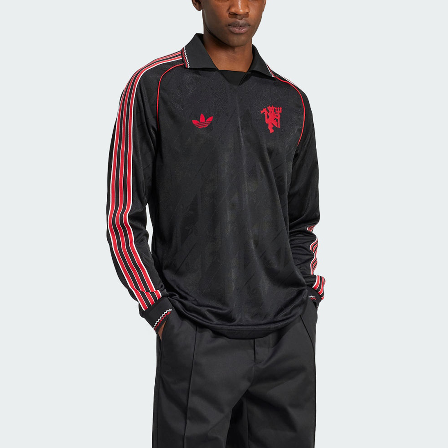 Adidas/阿迪达斯官方正品三叶草男士曼联足球运动长袖T恤IS6522 - 图0