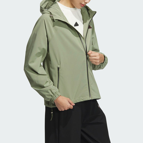 Adidas/阿迪达斯官方正品新款女士运动休闲简约夹克外套JJ1129 - 图0