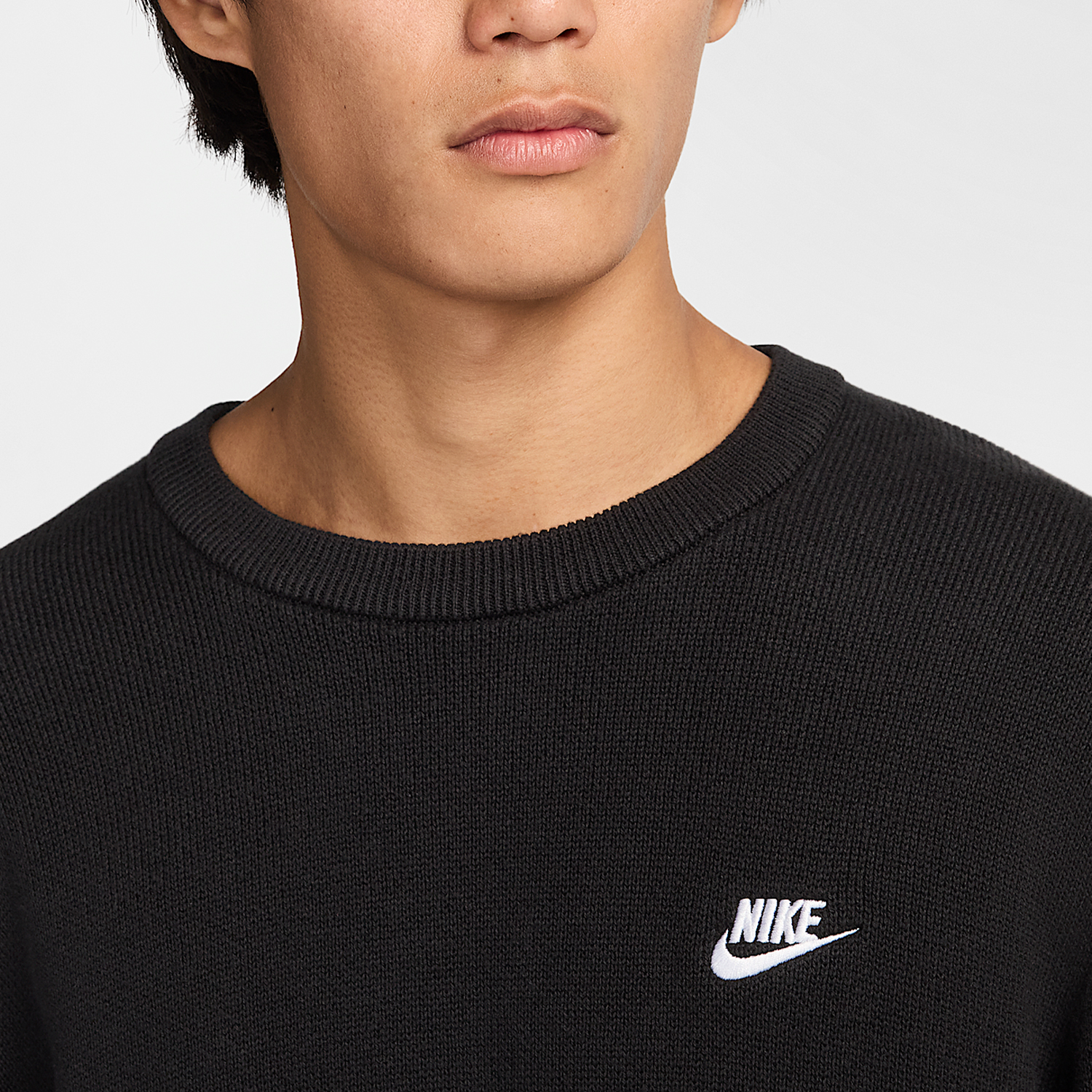 Nike/耐克正品2025秋季款男士刺绣运动休闲圆领套头衫FQ2913-010 - 图1