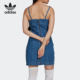 Adidas/阿迪达斯官方正品三叶草女子牛仔吊带运动连衣裙 H11516