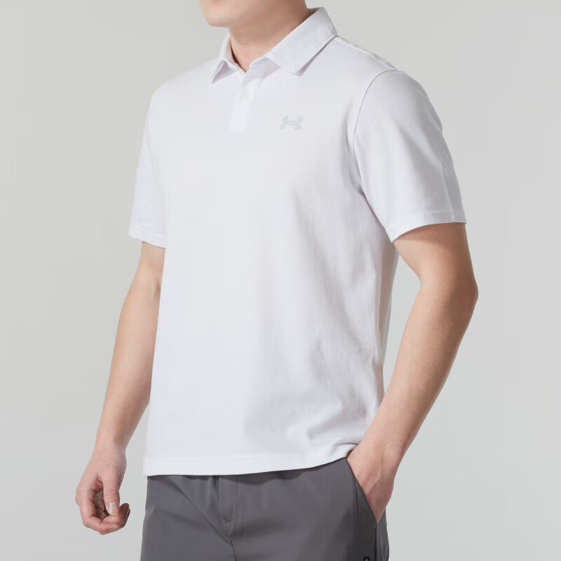 UA/安德玛正品2025新款男子高尔夫运动训练短袖POLO衫1387341-100,淘宝优惠券,粉丝福利购,淘宝优惠卷