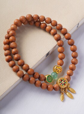 天然印度老山芭比檀香木手链念串男女士转DIY装配饰运品高级