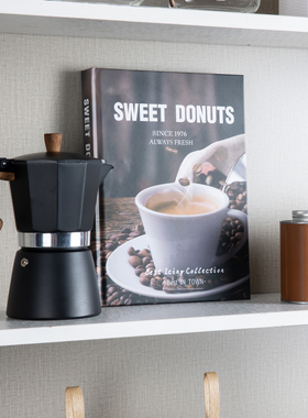 网红轻奢样板房间厨房饰品摆件酒店咖啡主题咖啡豆滴壶餐边柜层架