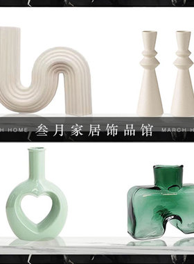 绿色系北欧样板间家居软装饰摆件