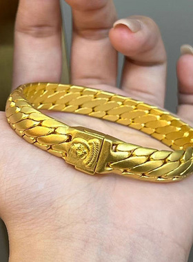 新款太阳纹宽版手链高档三马鞭双