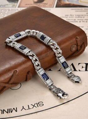 新款黑色方钻复古民族风做旧手链