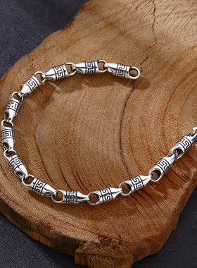 新款回纹桶珠拼接手链潮流复古做