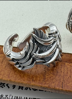 翅膀戒指男士中古重工天使之翼个