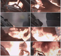 Electric vehicle electric vehicle burns 4klog format electric car fire video material