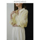 POPCHRIO three-dimensional jacquard lace see-through shirt
