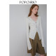 ເສື້ອຍືດແຂນເສື້ອ POPCHRIO ຄໍ V-neck trumpet