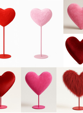 网红植绒爱心装饰浪漫氛围大型网红打卡摆件服装店商场婚礼布置