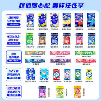 炫迈多种口味超值任选4件随心配好友聚会解馋零食口香糖组合装实付29.9元到手包邮
