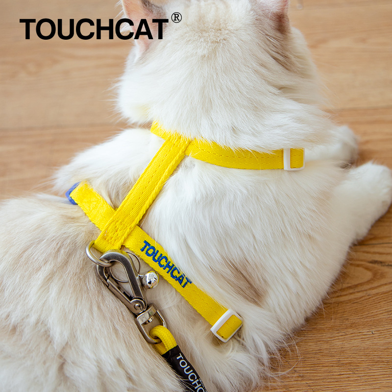 Touchcat它它猫咪牵引绳遛猫绳胸背心式防挣脱工字幼猫链子溜猫绳-图0