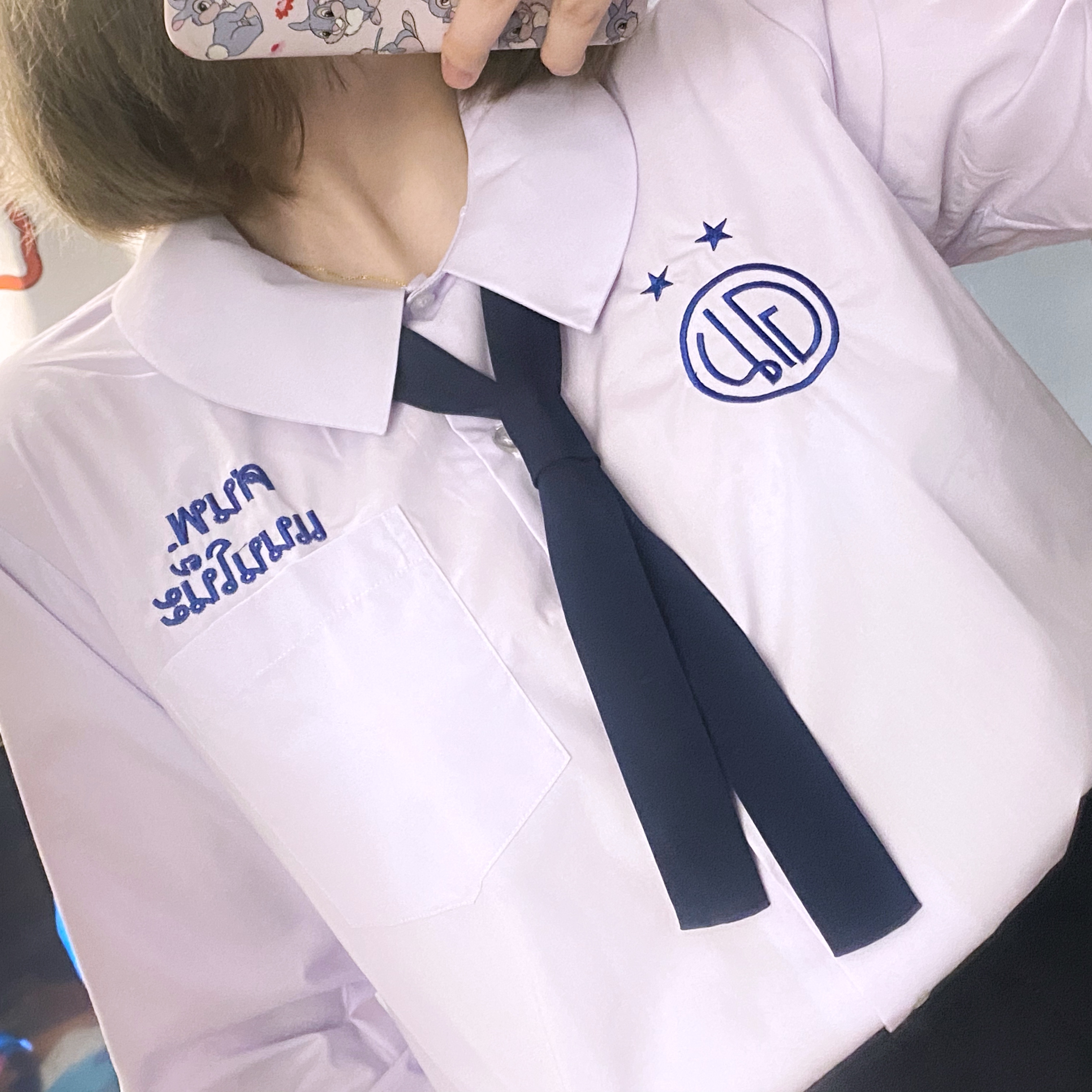 【草北原创】小长带领结水手服JK制服日本学生泰国校服藏青领结 - 图1