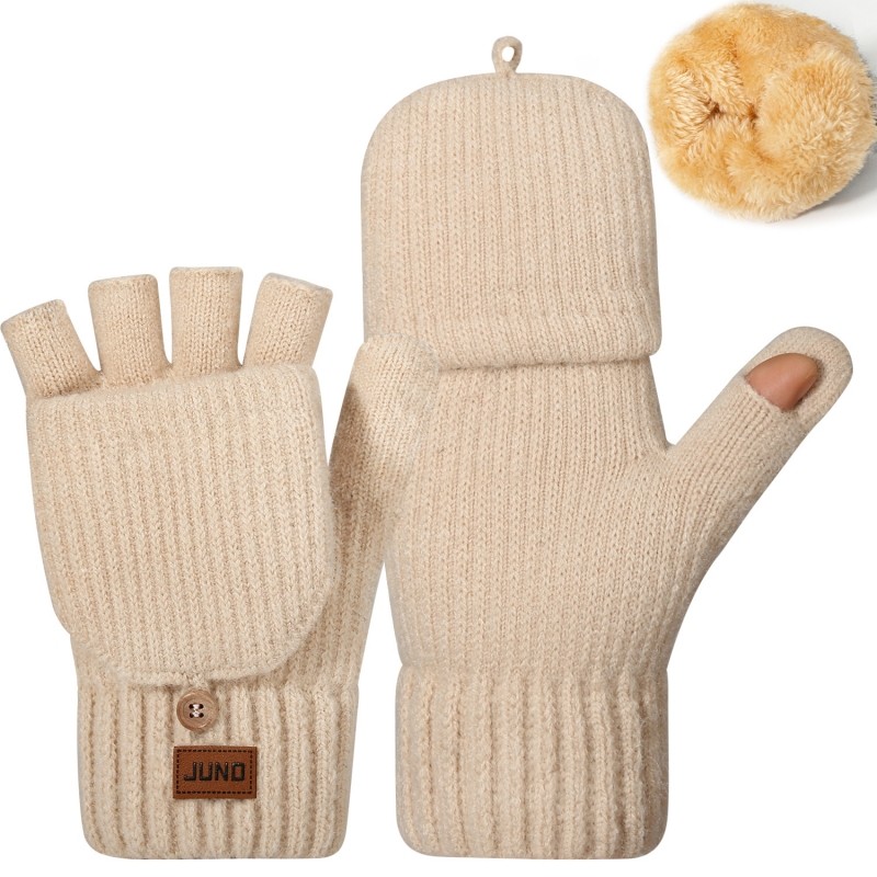 翻盖半指手套男女冬季加绒加厚保暖防寒学生写字办公骑行针织毛线,淘宝优惠券,粉丝福利购,淘宝优惠卷
