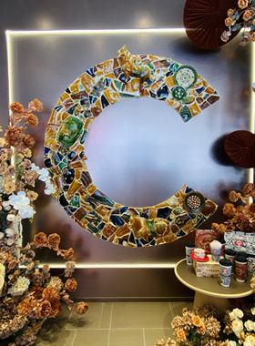 霸王茶姬同款工艺品客厅走廊新中式布艺艺术品装饰画中国风特色