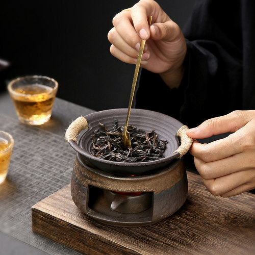 香薰炉烤茶炉套组蜡烛加热温茶炉茶叶提香烘焙茶瓦片烤雪松扩香炉 - 图2